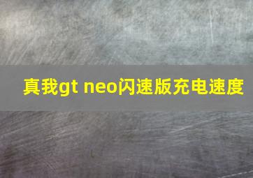 真我gt neo闪速版充电速度